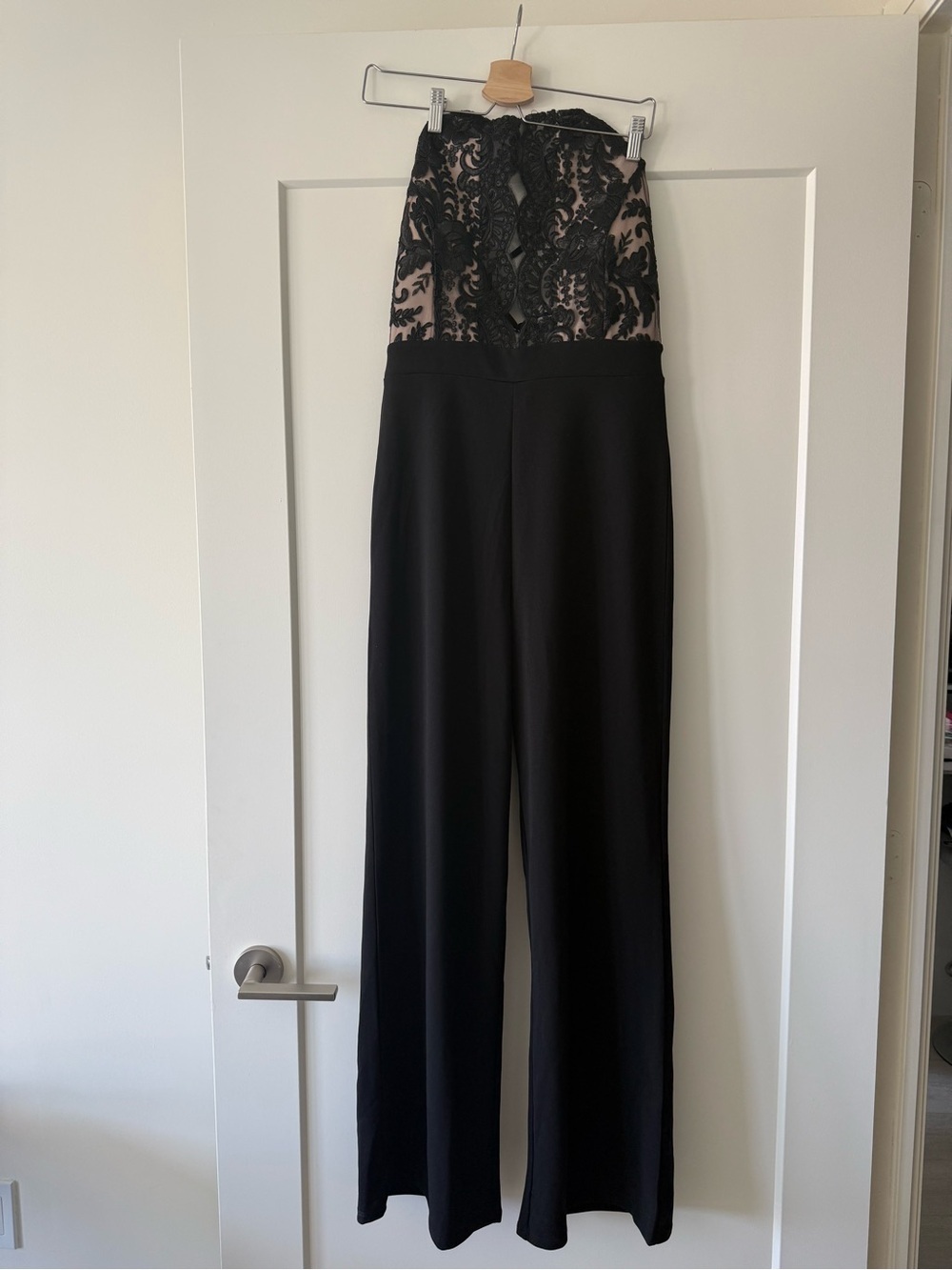 Black Lace Bodice Jumpsuit
